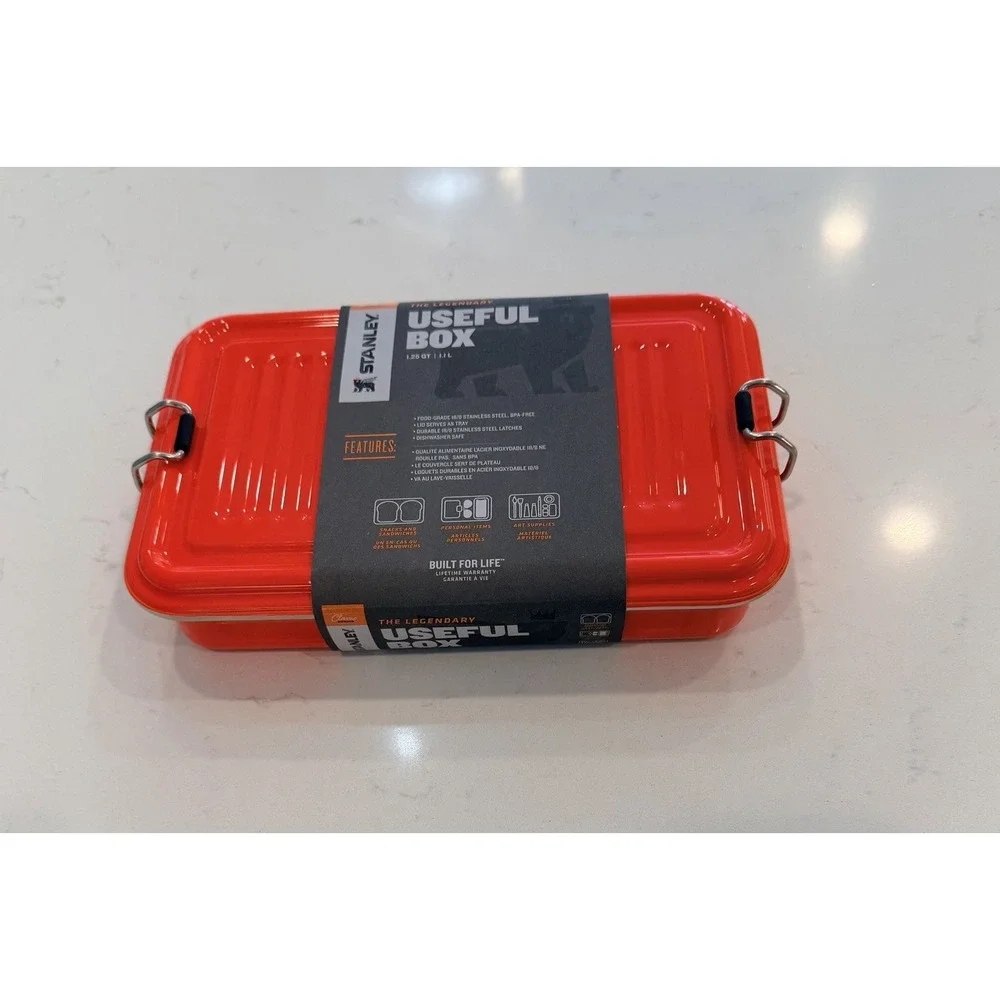 NWT Stanley Classic Series The Legendary Useful Box 1.25Qt/1.1L Neon Orange